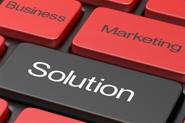 Solutions marketing business keyboard graphic Hicks Carter Hicks